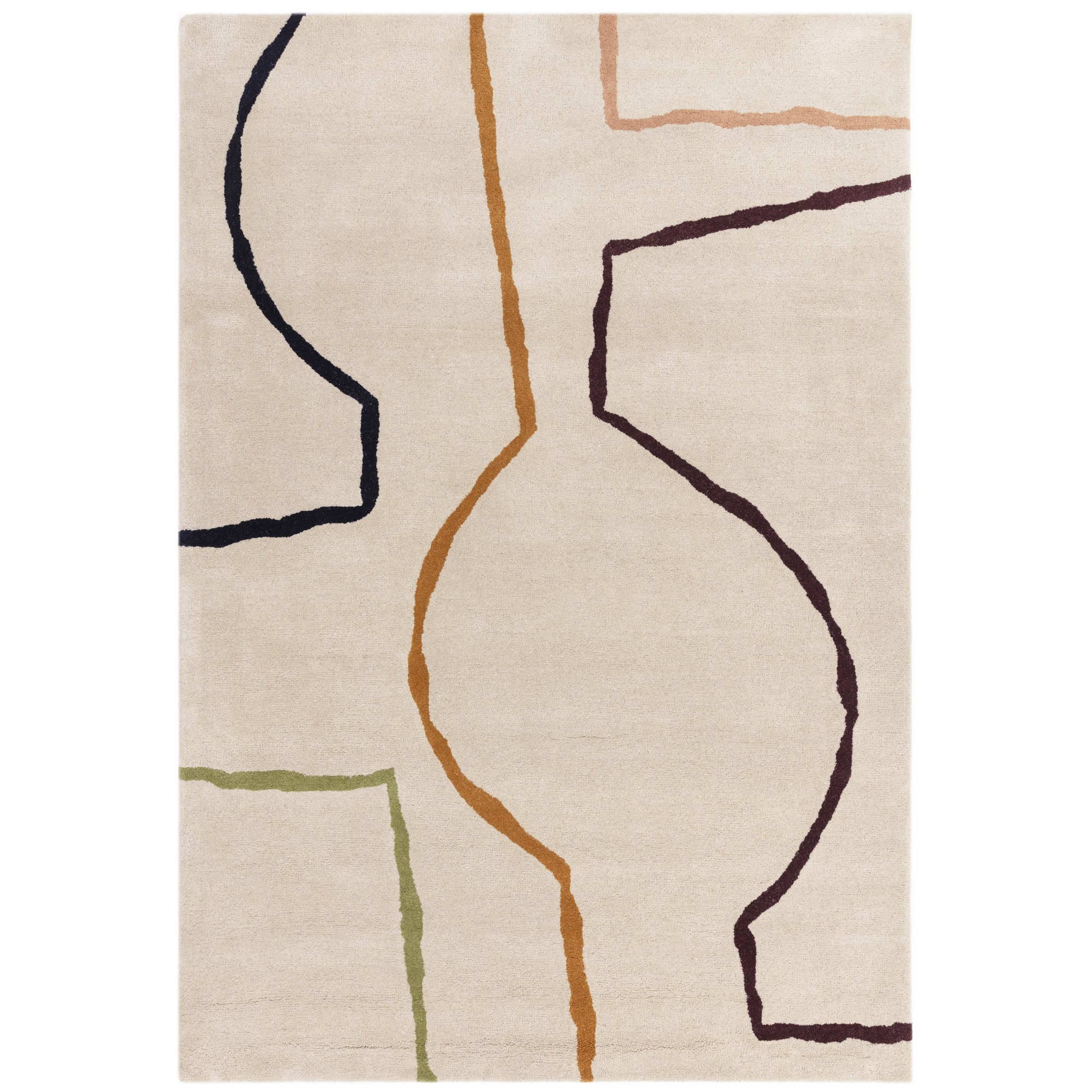 Reef Linear Rf22 Modern Abstract Rug In Multi